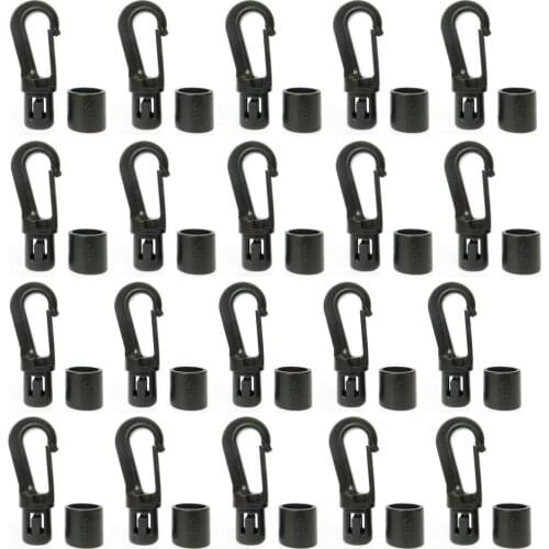 8MM 10/20/50PCS Bungee Shock cord Quick Connect hooks hanging Ends Clip for Kayak Canoe Boat Dinghy Rib DIY Elastic Cord rope