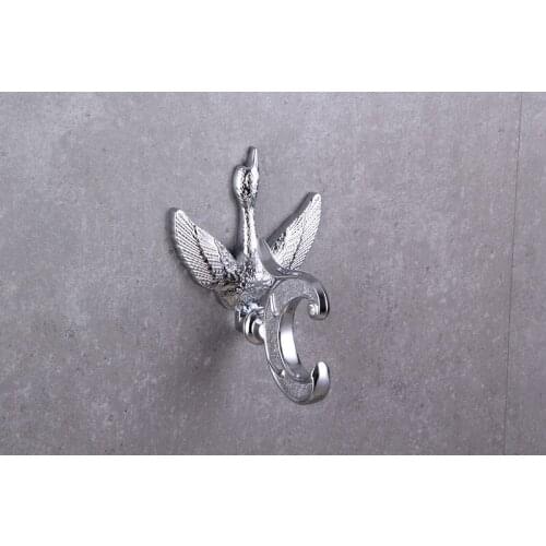 Free shipping Chrome finish swan crystal design Robe Hook clothes hook New