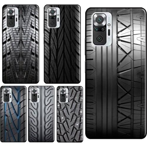 Black Tire Tyre Tread Texture Phone Case For Xiaomi Redmi Note 10 Pro Note 9 Pro Note 8 Pro 8T 9S 7A 8A 9A 9C 9T Cover