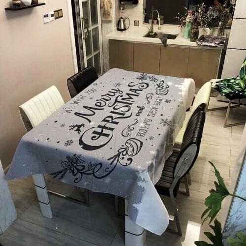 Christmas Printed Decorative Tablecloth With Oilproof Thick Rectangular Dining Table Cover Tea Table Cloth