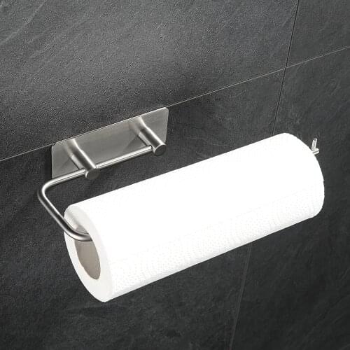 Stainless Steel Kitchen Towel Holder Wall-mounted Bathroom Tissue Rack Home Storage Tool