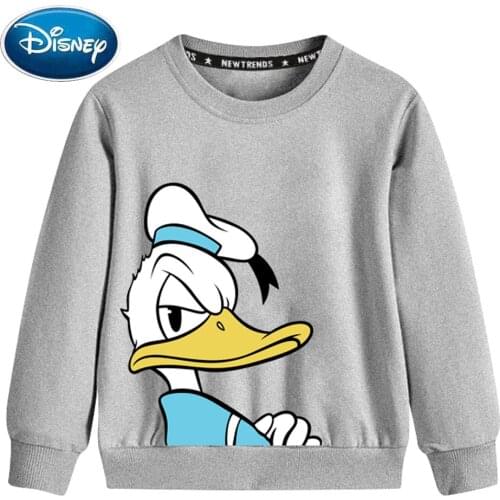 Disney Sweatshirt Donald Duck Cartoon Children Kids Toddler Son Daughter Unisex Sweet O-Neck Long Sleeve Jumper Tops 8 Colors