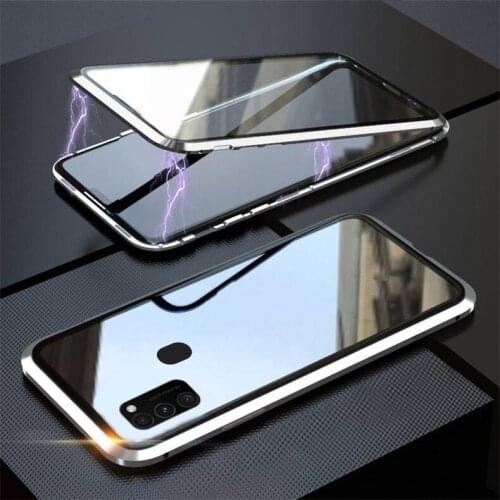 Double-sided Magnetic 360 Protect Case For Samsung A21s A11 A31 A41 A51 A71 M30s M21 A50 A70 S20 S10 S9 S8 Tempered Glass Cover