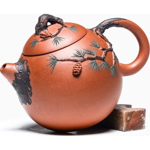 Yixing Zisha ore pure all handmade clear water pine needles Dragon eggs fine teapot
