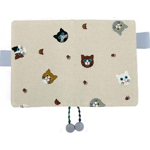 Kawaii Japanese Fashion Little Cat Cute Cartoon Cloth Journal Cover For Standard A5/A6 Fitted Paper Book