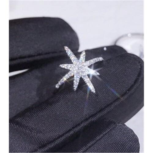 2019 Star Promise ring Real 925 Sterling silver Pave 9mm AAAAA Cz Stone Statement Party Wedding Band Rings for women Jewelry