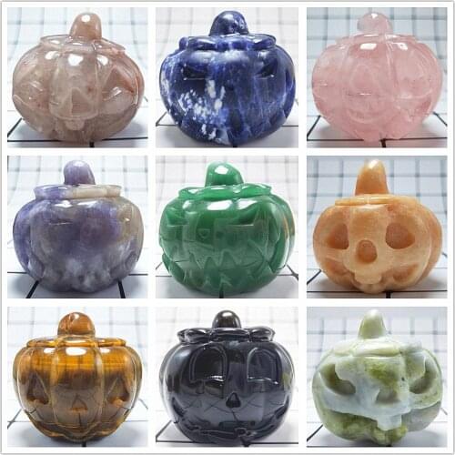 Crystals pumpkin Natural All kinds of material Crystal quartz pumpkins Halloween Gift Healing