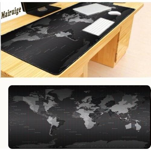 Mairuige Drop Shipping Hot Large Size 800*300*3MM Black World Map Speed Game Overlock Mouse Pad Mat Laptop Gaming Mousepad