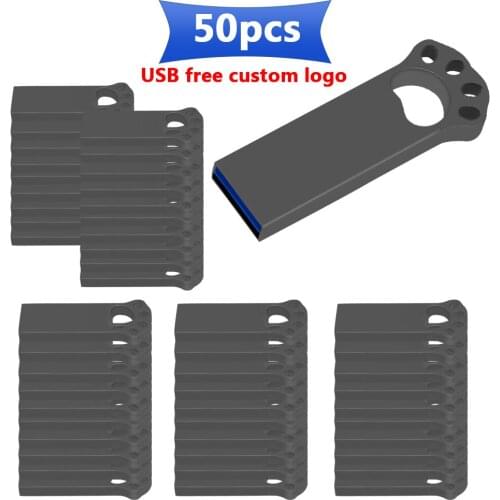 Metal USB Flash Drive 64 gb thumbdrive 16GB 8GB Pendrive 32gb Flash Memory Stick 128gb Pen Drive disk 50pcs/lot free logo
