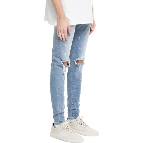 Men Jeans Design Stretchy Ripped Hip Hop Jeans