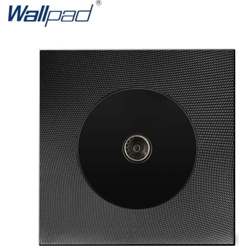 Wallpad Wholesale/Retail Black Aluminum Metal Panel 1 Gang TV Socket / Outlet Without Plug adapter