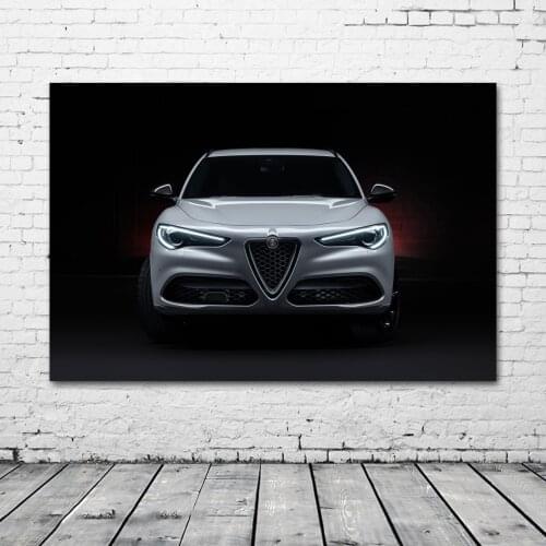 Alfa Romeo Stelvio Veloce TI Sports Cars Front View Posters Prints Canvas Wall Art Wooden Framed Paintings For Home Decor