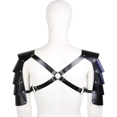 Shoulders PU Leather Armor Shoulder Clothes Mens Sex Toys Exotic Accessories BDSM Bondage Fetish Slave cosplay Adult Gay Games