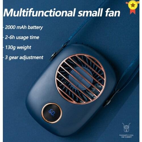 Hanging Neck fan mini cooler USB 2000mAh rechargeable ventilador Outdoor Travel handheld portable silent cooling fans home
