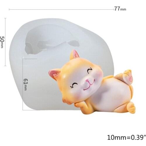 Resin Crystal Epoxy Mold 3D Cat Cake Chocolate Silicone Mould Crafts Making Tool