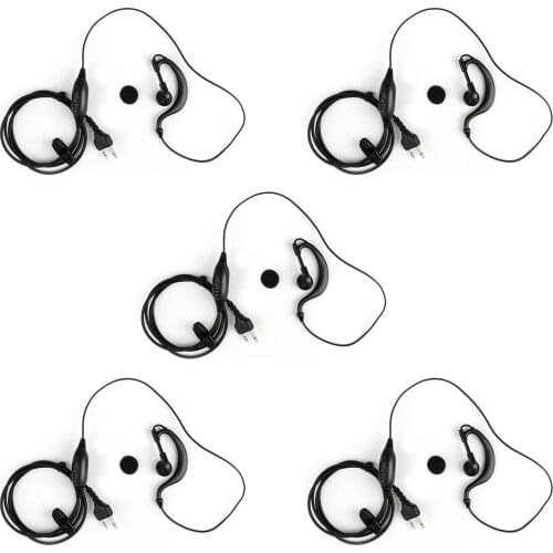 Artudatech For Midland LXT535 LXT600 GXT300 Walkie Talkie 2 Pin G-Shape LXT 535 600 GTX 300 Earpiece Headset Mic