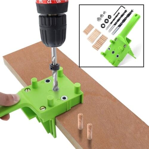 Quick Doweling Jig Self-centering 6/8/10mm ABS Plastic Pocket Hole Jig For Woodworking Drill Guide Wood Dowel Carpentry DIY Tool