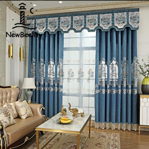 Chenille Curtain Tulle Curtains for Living Room Bedroom Window Balcony Kitchen Blackout Heat Sound Insulation Embroidered Fabric