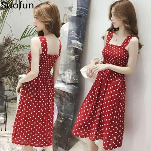Suofun Red Summer Dresses