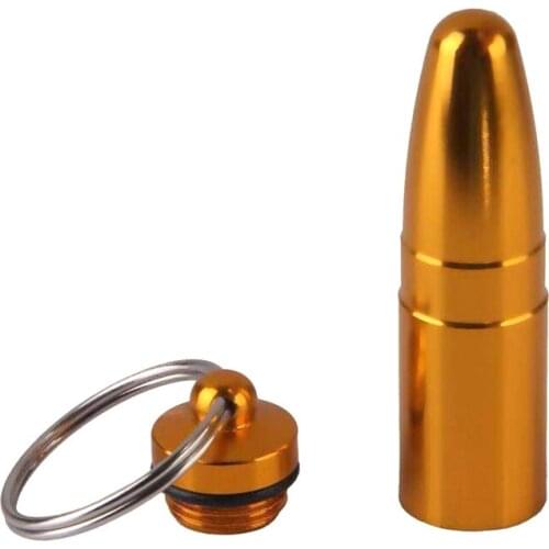 Waterproof Aluminum Medicine Pill Container Box Bottle Case Keychain Holder Personal Health Care 5.7X1.3CM EK-New