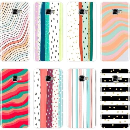 Back Cover For Samsung Galaxy C5 C7 C8 Soft Silicone Stripe Art Polka Dot Graffiti Phone Case For Samsung Galaxy C5 C7 C9 Pro