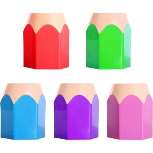 Pen Vase Pot Makeup Brush Holder Stationery Desk Container Office Supplies