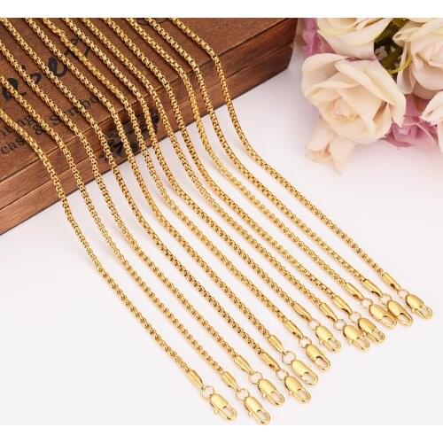 Gold Men Chain Necklace Figaro Link necklace chain bracelet Gold Filled Women Wholesale Jewelry boys gift