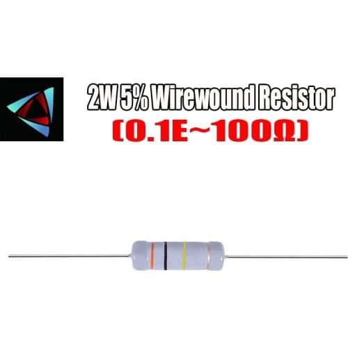 14pcs 2W 5% Wirewound Resistor +-5% 0.1E 0.22E 0.47E 100E 22E 10E 51E 47E ohm