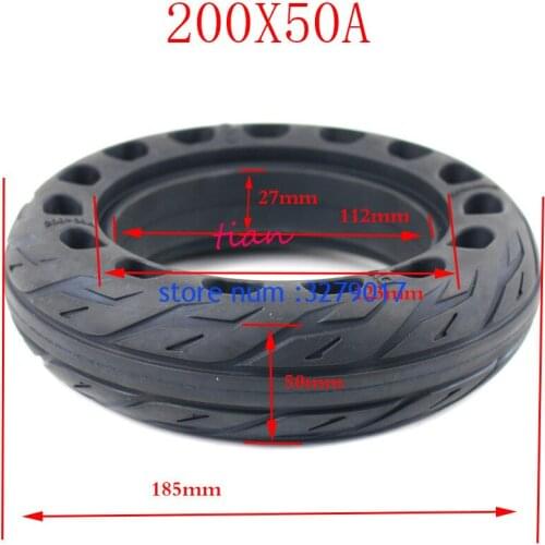 2PCS Affordable Size 200x50A Scooter tyres 8 inch Motorcycle Solid Tires Bee Hive HolesExplosion-proof Electric Bike