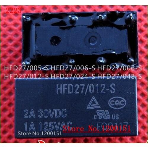 2pcs/lot HFD27/005-S HFD27/009-S HFD27/012-S HFD27/024-S HFD27/048-S relay DIP-8