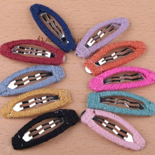 Fabric Woven Crochet Metal Pin Girls Hair Jewelry Hairpin DIY Jewelry Ornament Accessories Party Gift 20pcs 5cm