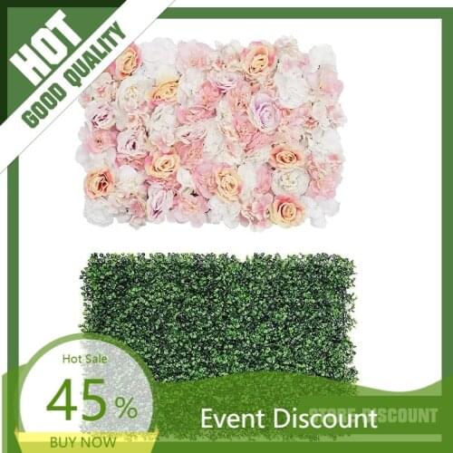 3pcs 60*40cm Artificial Hedges Boxwood Flower Panels for 3D Green Wall Background Wedding Party Decor
