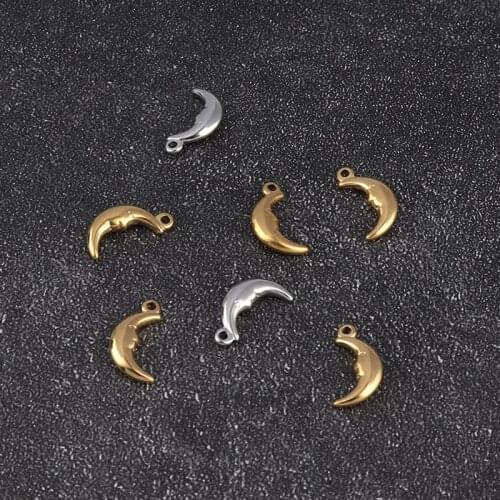 5pcs/lot Stainless Steel Charms Moon Pendants For DIY Jewelry Making Findings Handmade DIY Necklace Bracelet Eearrings