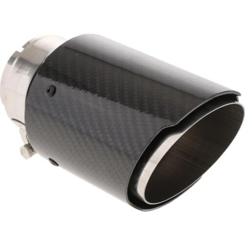 63-89mm Automotive Car Real Carbon Fiber Exhaust Tail Throat Pipe Muffler
