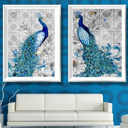 DIY 5D Diamond Embroidery Peacock Painting Cross Stitch Embroidery Craft Kit for Home Decoration Wall Painting