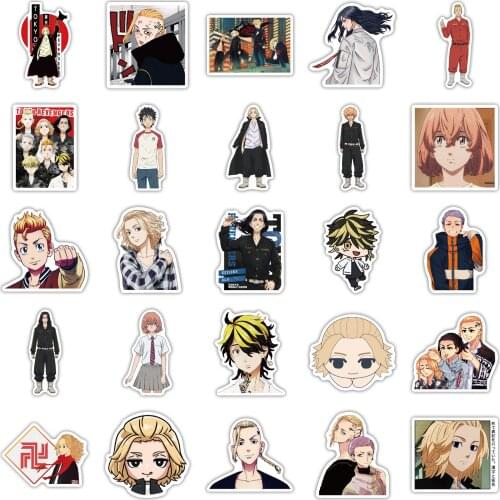 Anime Tokyo Revengers Figure Stickers Graffiti Waterproof Cosplay Manjiro Ken Takemichi Hinata Garage Fans Gift Toys 50Pcs Suit