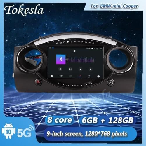 Tokesla Android 10.0 car radio audio DVD intelligent system Central Multimedia gps receiver screen for BMW mini Cooper 2004-2006