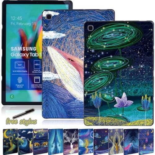 Tablet Case for Samsung Galaxy Tab S5e T720 T725/S4 T830 T835 10.5"/Tab S7 T870 T875 11" Painting Series Hard Shell Back Case