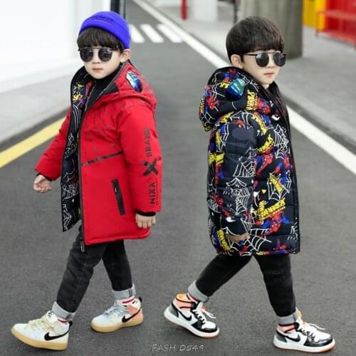 Children Outerwear Warm Coat Sporty Kids Clothes SpiderMan Windproof Thicken Boys Girls Cotton-Padded Jackets Autumn and Winter