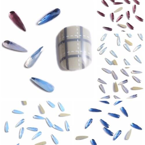 DIY Nails Water Drop Flatback Glass Rhinestones For Nails Art Decoration Sticker Strass Crystals Chaton Use Glue DIY