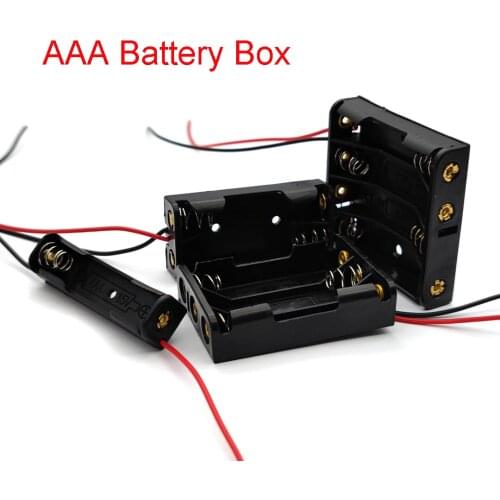 1x 2x 3x 4x AAA Battery Box Case Holder with Wire Leads Side By Side Battery Box Connecting Solder for 1-4pcs AAA Batteries