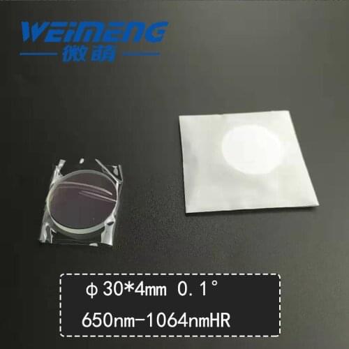 Weimeng wedge mirror Φ30*4mm angle:0.1 degree 650nm&1064nm HRcoating 60 degree quartz for laser machine & Optics & equipment