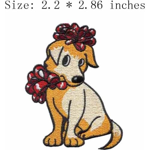 Brown dog and flowers 2.2"wide embroidery for bolsas bordadas/bordados fita/bolsa de renda