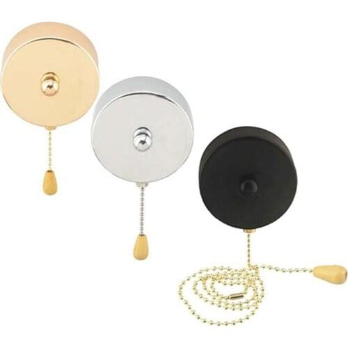 L5cm L150cm chain Wall pull switch zipper pull rope switch for wall lamp pendant light ceiling lighting black white gold chrome