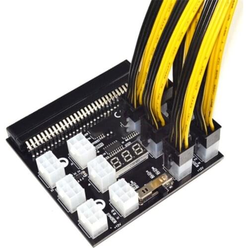 Hot PCIE 12V 64 Pin To 12x 6 Pin Power Supply Server Adapter Breakout Board For HP 1200W 750W PSU Server GPU BTC Mining