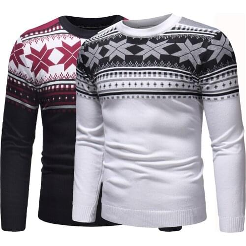 2018 foreign trade mens clothing polygon pattern sweater mens long sleeve sweater mens sweater M-XXL