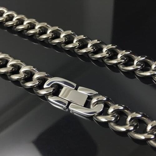Pure titanium TA2 necklace casual denim chain custom length fashion accessories custom size 9.5 mm*620 mm / 670 mm