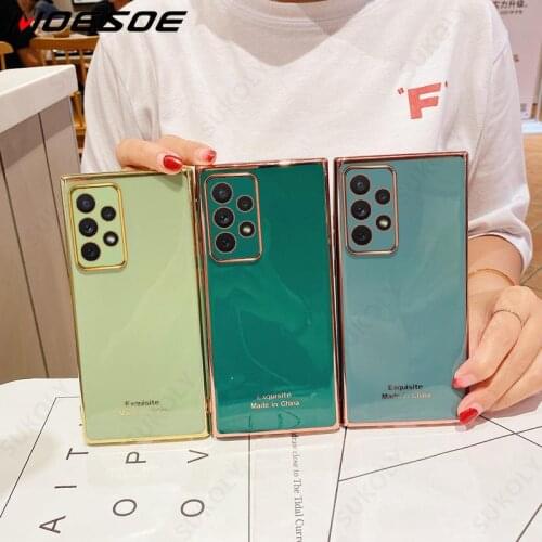 Plating Soft TPU Case For Samsung S20 FE S21 S10 S9 Plus Note 10 20 Plus A82 A22 A21S A31 A12 A50 A70 A32 A52 A72 A51 A71 Cover