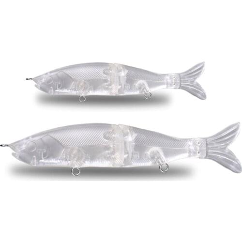 Unpainted Lure Multi-jointed Fishing Hard Baits DIY Swimbait VIB Lure Set for Bass Jointed Bait Obese Hunter Lure with Soft Tail