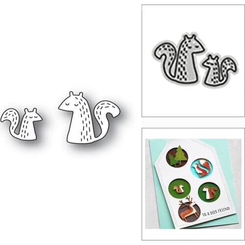New Cute Duo Squirrel Animal Friend 2020 Metal Cutting Dies for DIY Scrapbooking and Card Making Decor Embossing Craft No Stamps